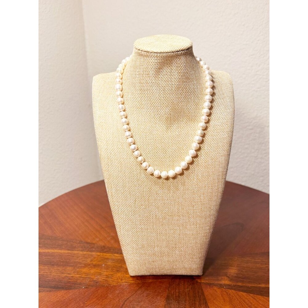 Macy’s Cultured Single Strand Pearl Sterling 17" 8.5mm Necklace - NWT